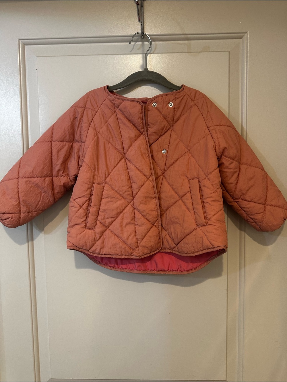 Kids Zara Quilted Lightweight Jacket - Coral